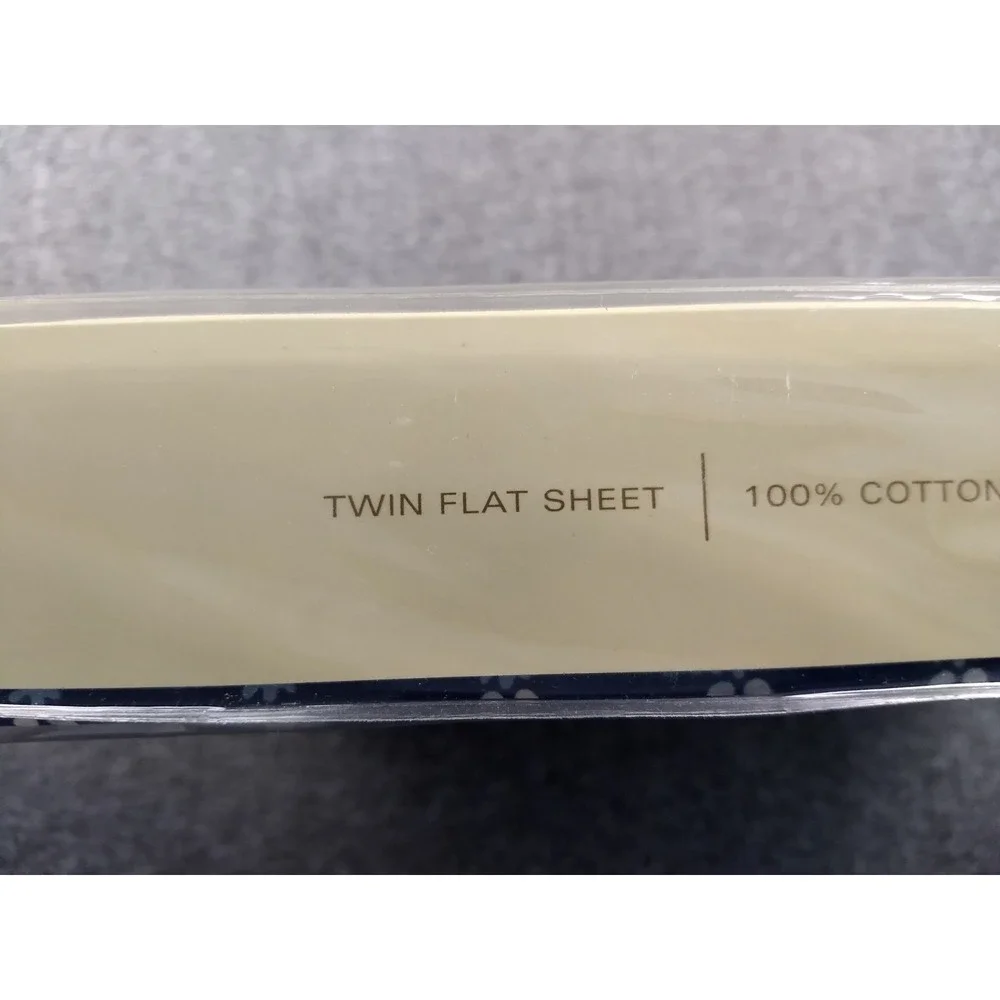 Ralph‎ Lauren Cote D'Azur Twin Flat Sheet Indigo Floral Cotton 350TC Italy NEW